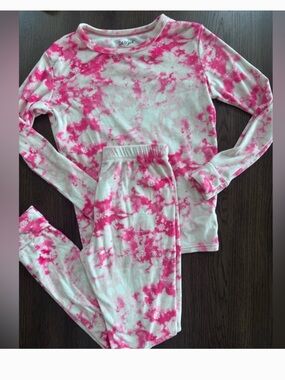 Pink Tie-Dye Long Sleeve Pajama Set